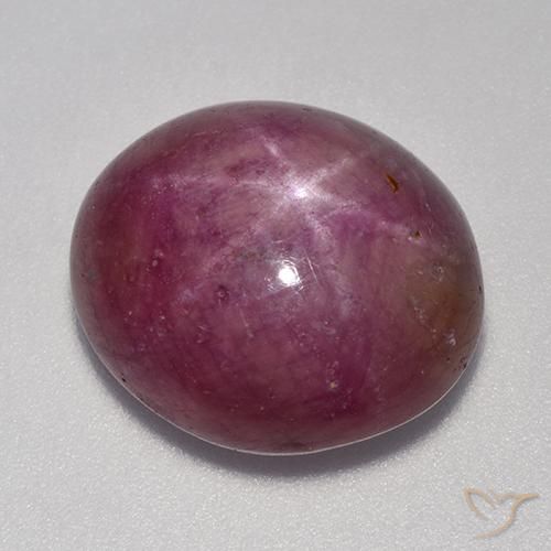 Rubino Stellato Viola rossastro naturale da 17.49 ct, Ovale, Traslucido