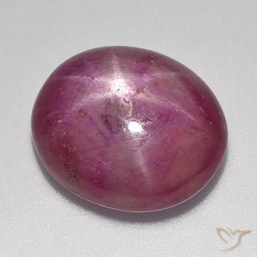 Rubino Stellato Viola medio-chiaro naturale da 16.49 ct, Ovale, Opaco