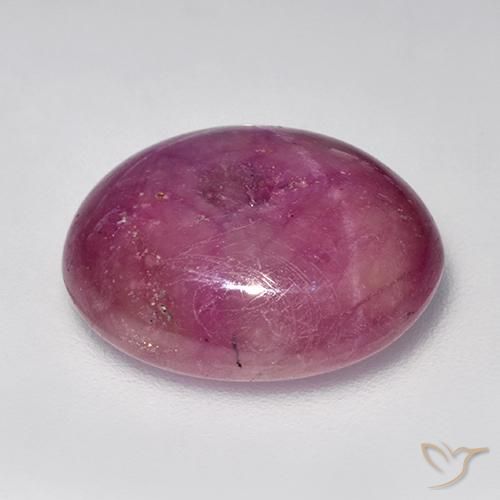 Rubino Stellato Viola medio-chiaro naturale da 16.49 ct, Ovale, Opaco