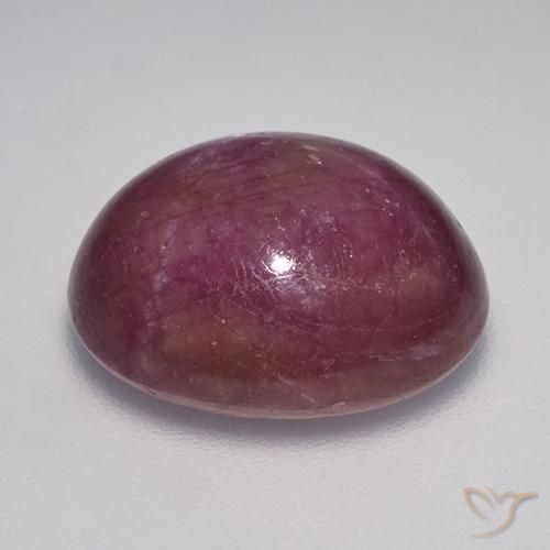 Rubino Stellato Viola medio-scuro naturale da 17.70 ct, Ovale, Opaco