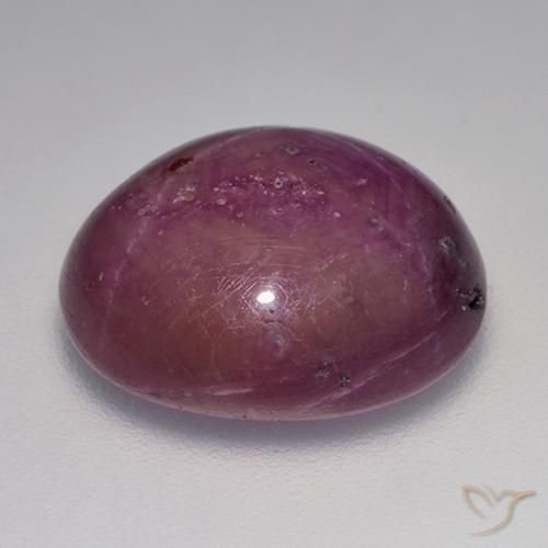 Rubino Stellato Viola medio-scuro naturale da 14.94 ct, Ovale, Opaco