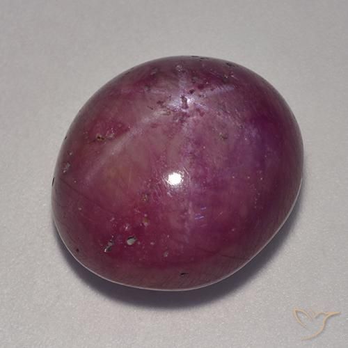 18.41ct Naturale Viola rossastro Rubino stellato, Ovale, Opaco
