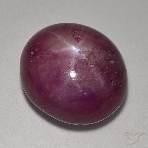 Rubino Stellato Viola rossastro naturale da 18.41 ct, Ovale, Opaco