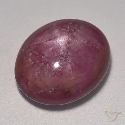 15.26ct Naturale Magenta grigiastro Rubino stellato, Ovale, Opaco