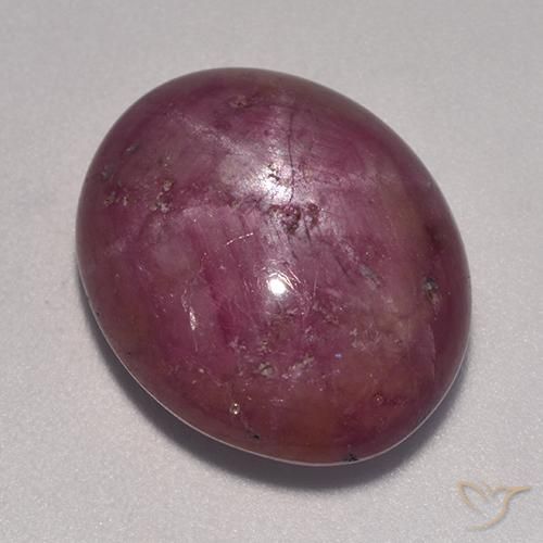 Rubino Stellato Magenta grigiastro naturale da 15.26 ct, Ovale, Opaco