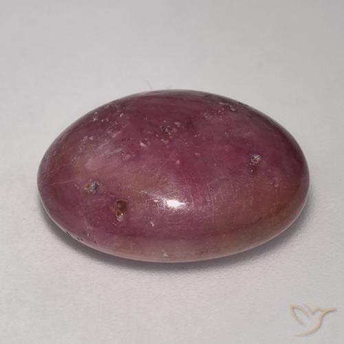 Rubino Stellato Magenta grigiastro naturale da 15.26 ct, Ovale, Opaco