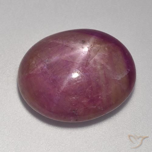 Rubino Stellato Viola medio-scuro naturale da 15.00 ct, Ovale, Opaco