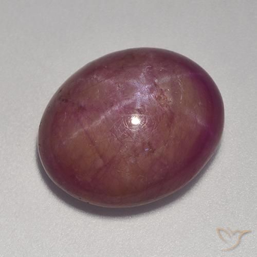 Rubino Stellato Magenta grigiastro naturale da 14.20 ct, Ovale, Opaco