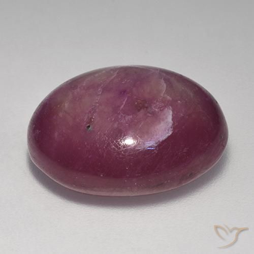Rubino Stellato Prugna Viola naturale da 20.08 ct, Ovale, Opaco