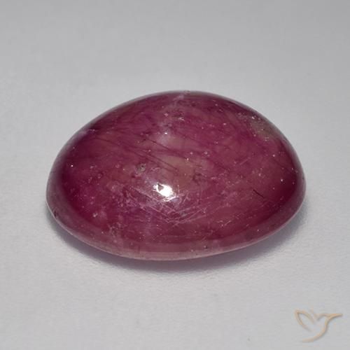 Rubino Stellato Prugna Viola naturale da 12.64 ct, Ovale, Opaco