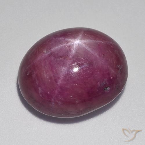 Rubino stellato Viola medio-scuro naturale da 17.36 ct, Taglio ovale, Opaco
