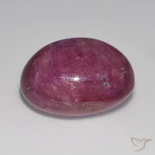 Rubino stellato Viola medio-scuro naturale da 17.36 ct, Taglio ovale, Opaco
