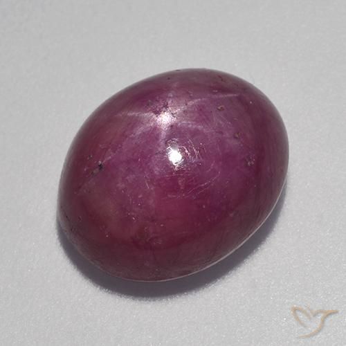 Rubino Stellato Viola rossastro naturale da 9.58 ct, Ovale, Opaco