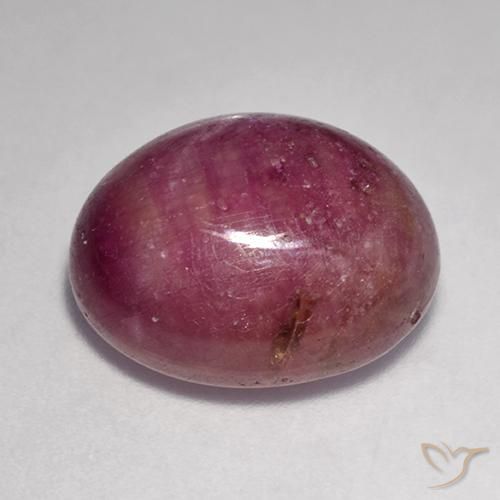 Rubino Stellato Viola medio-scuro naturale da 14.52 ct, Ovale, Opaco