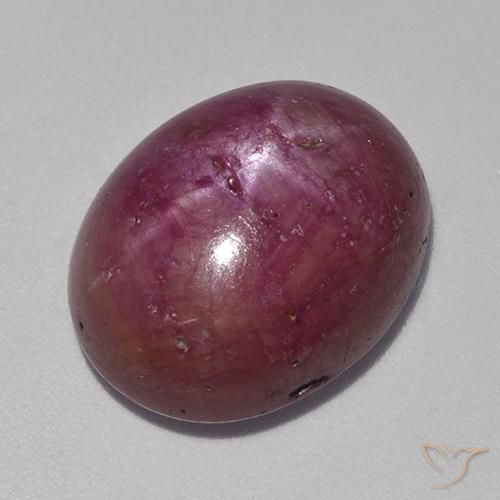 Rubino Stellato Viola rossastro naturale da 14.18 ct, Ovale, Opaco