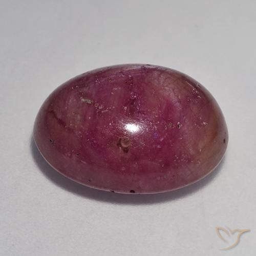 Rubino Stellato Viola rossastro naturale da 14.18 ct, Ovale, Opaco