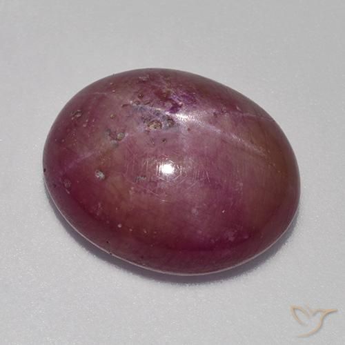 Rubino Stellato Prugna Viola naturale da 9.53 ct, Ovale, Opaco