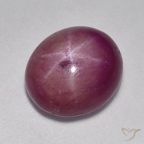 Rubino Stellato Viola rossastro naturale da 9.23 ct, Ovale, Opaco