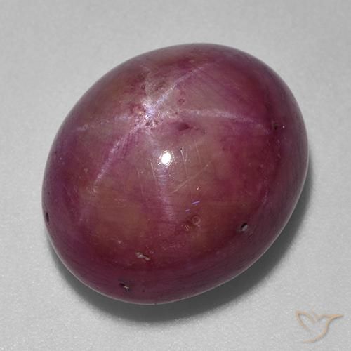 Rubino Stellato Viola medio-scuro naturale da 18.74 ct, Ovale, Opaco