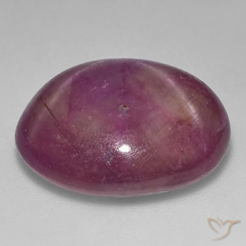 Rubino Stellato Magenta grigiastro naturale da 22.76 ct, Ovale, Opaco