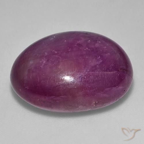 Rubino Stellato Viola scuro naturale da 25.25 ct, Ovale, Opaco