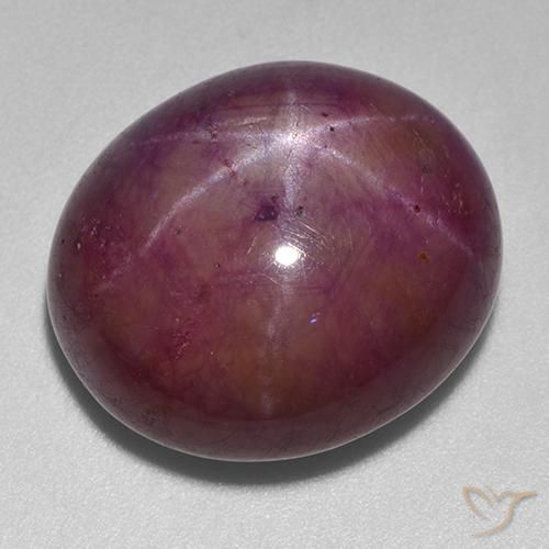 35.80ct Naturale Viola rossastro Rubino stellato, Ovale, Opaco