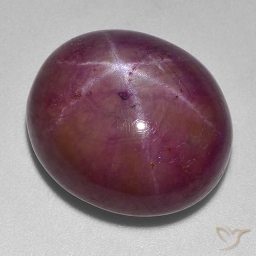Rubino Stellato Viola rossastro naturale da 35.80 ct, Ovale, Opaco