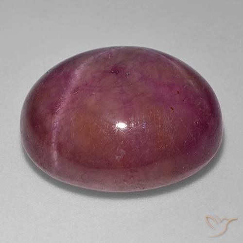 Rubino Stellato Viola rossastro naturale da 35.80 ct, Ovale, Opaco