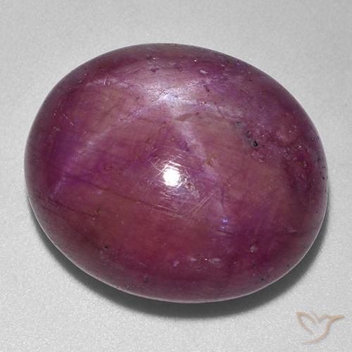 33.25ct Naturale Prugna Viola Rubino stellato, Ovale, Opaco