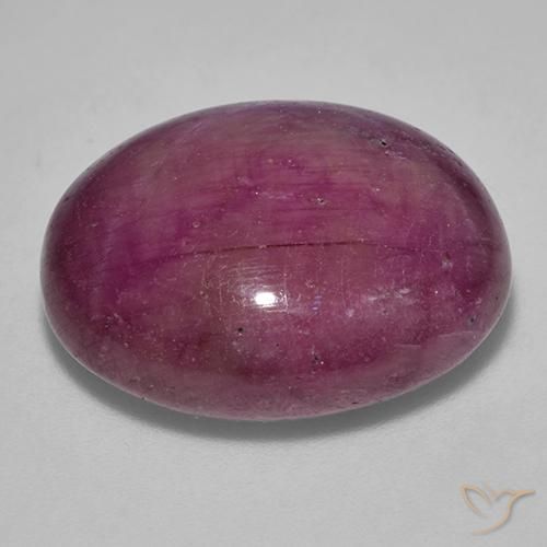 Rubino Stellato Prugna Viola naturale da 33.25 ct, Ovale, Opaco