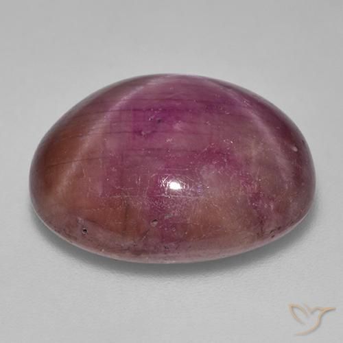 Rubino Stellato Prugna Viola naturale da 23.70 ct, Ovale, Opaco