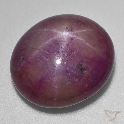 Rubino Stellato Magenta grigiastro naturale da 29.22 ct, Ovale, Opaco