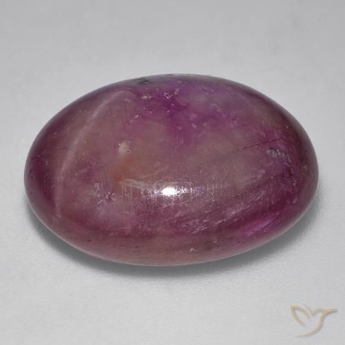 Rubino Stellato Magenta grigiastro naturale da 29.22 ct, Ovale, Opaco