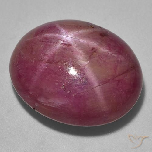 Rubino Stellato Viola rossastro naturale da 23.05 ct, Ovale, Opaco