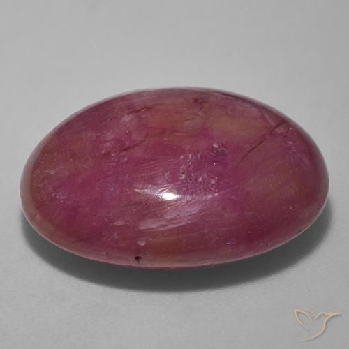 Rubino Stellato Viola rossastro naturale da 23.05 ct, Ovale, Opaco