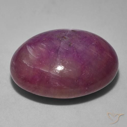 Rubino Stellato Viola medio-scuro naturale da 33.20 ct, Ovale, Opaco