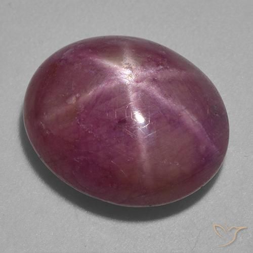 Rubino Stellato Viola medio-scuro naturale da 13.87 ct, Ovale, Opaco