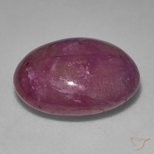 Rubino Stellato Viola medio-scuro naturale da 13.87 ct, Ovale, Opaco