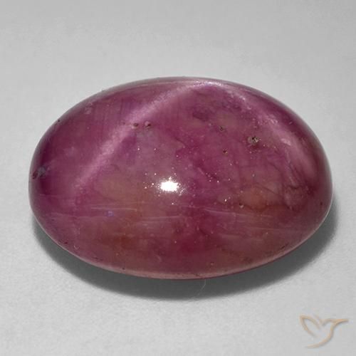Rubino Stellato Viola medio-scuro naturale da 17.99 ct, Ovale, Opaco