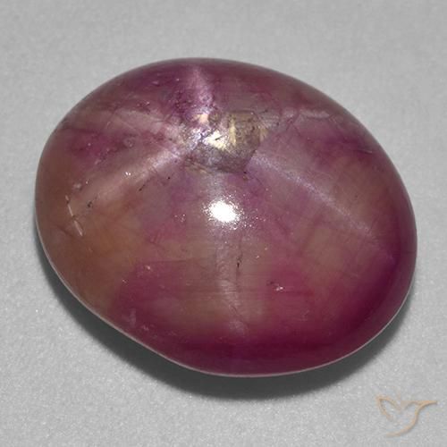 Rubino Stellato Prugna Viola naturale da 13.67 ct, Ovale, Opaco
