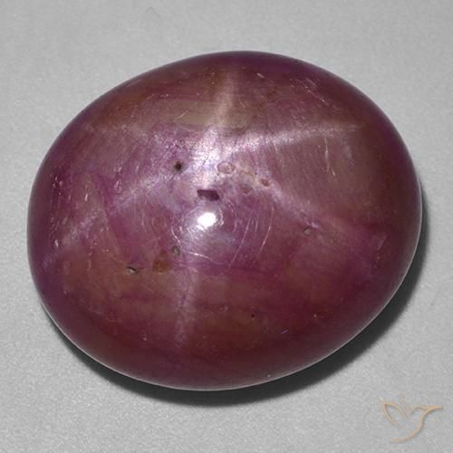 33.79ct Naturale Viola rossastro Rubino stellato, Ovale, Opaco