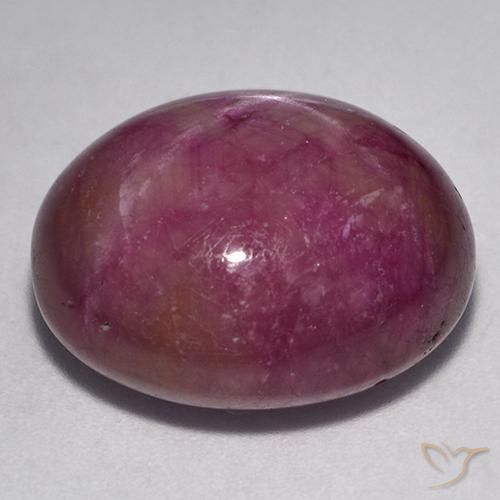 Rubino Stellato Viola rossastro naturale da 24.55 ct, Ovale, Opaco