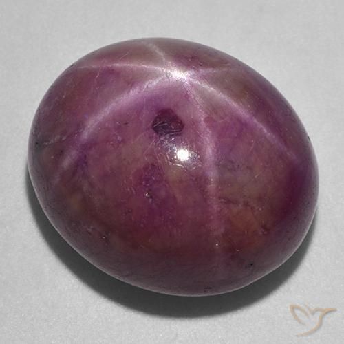 Rubino Stellato Viola rossastro naturale da 36.24 ct, Ovale, Opaco