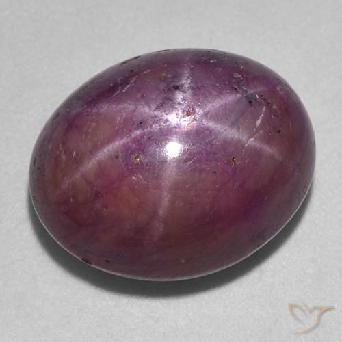 Rubino Stellato Viola medio-scuro naturale da 18.38 ct, Ovale, Opaco