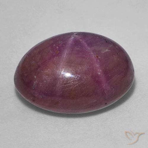 Rubino Stellato Viola medio-scuro naturale da 18.38 ct, Ovale, Opaco