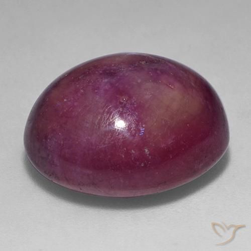 Rubino stellato viola medio-scuro naturale da 19,78 ct, taglio ovale, opaco