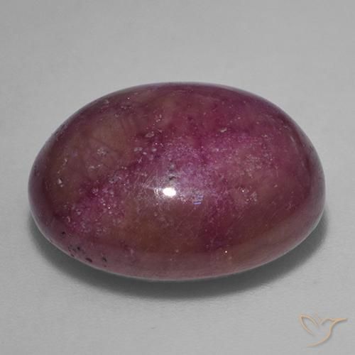 Rubino Stellato Magenta grigiastro naturale da 21.97 ct, Ovale, Opaco