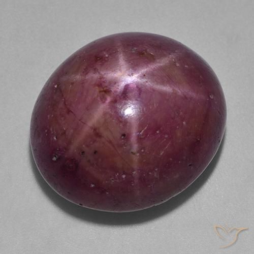 35.51ct Naturale Prugna Viola Rubino stellato, Ovale, Opaco, Photo A