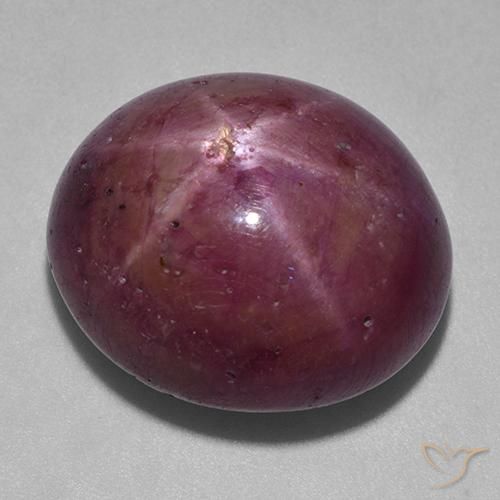 Rubino Stellato Prugna Viola naturale da 35.51 ct, Ovale, Opaco