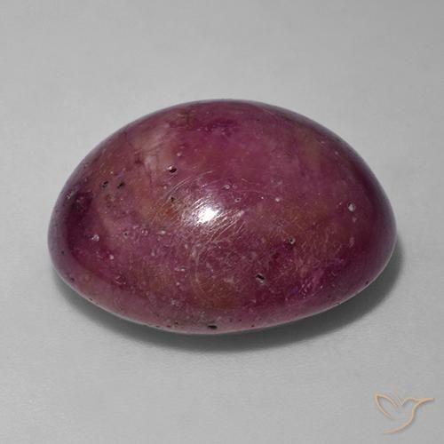 Rubino Stellato Prugna Viola naturale da 35.51 ct, Ovale, Opaco
